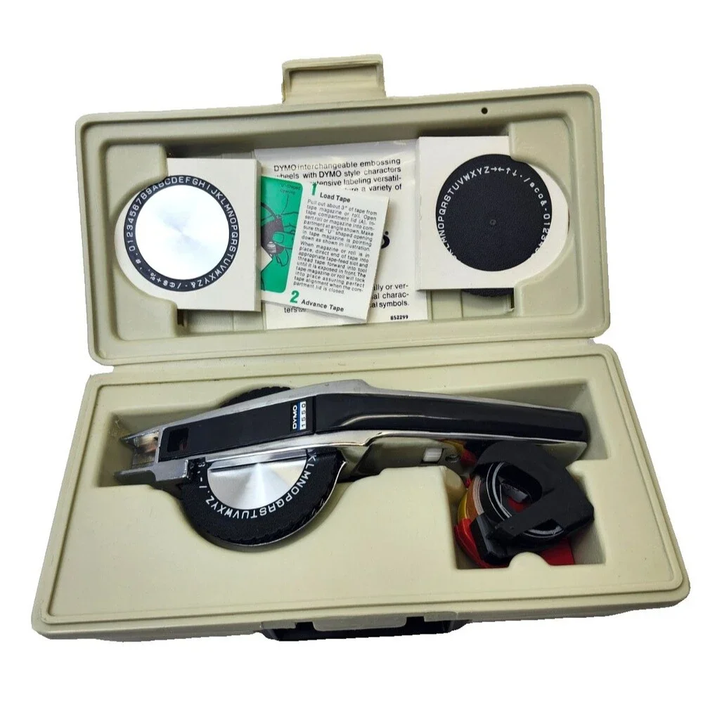 Dymo 1550 Embossed Label Maker Tool Bundle Deluxe Tapewriter Kit with Tapes